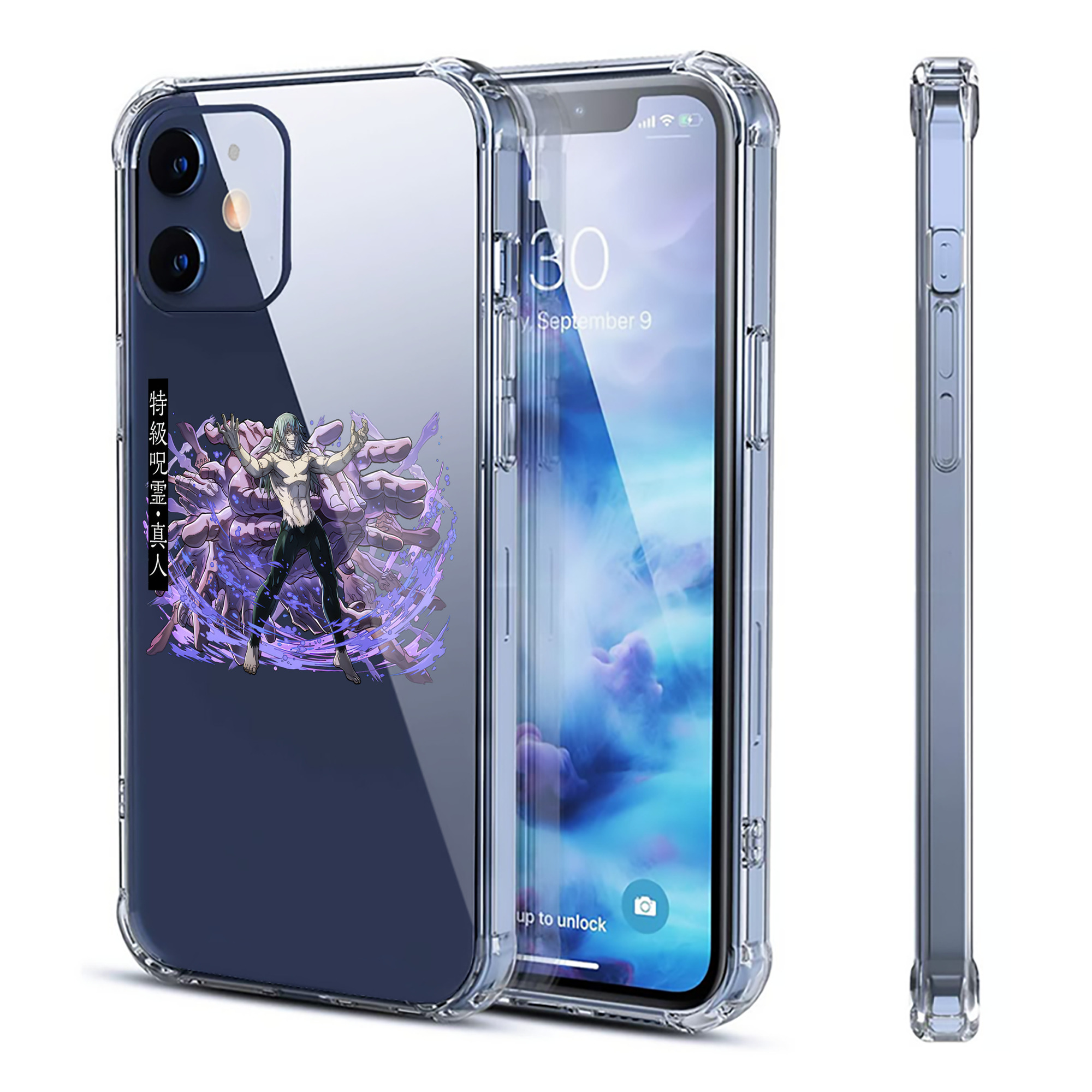 （画像用） 呪術廻戦 Jujutsu Kaisen 【iPhone 12シリーズ対応】透明スマホケース（クリアソフトケース）
